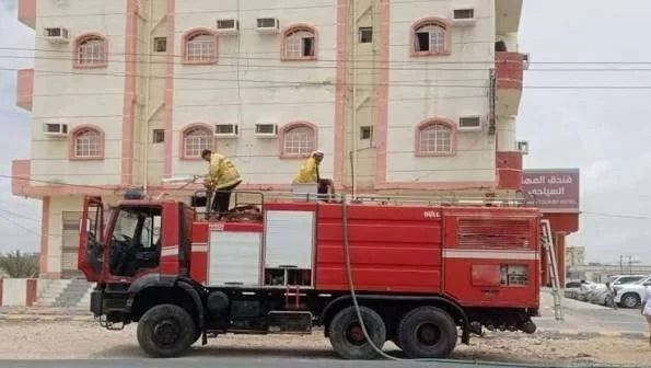 حريق في مستودع تربية قشن بالمهرة