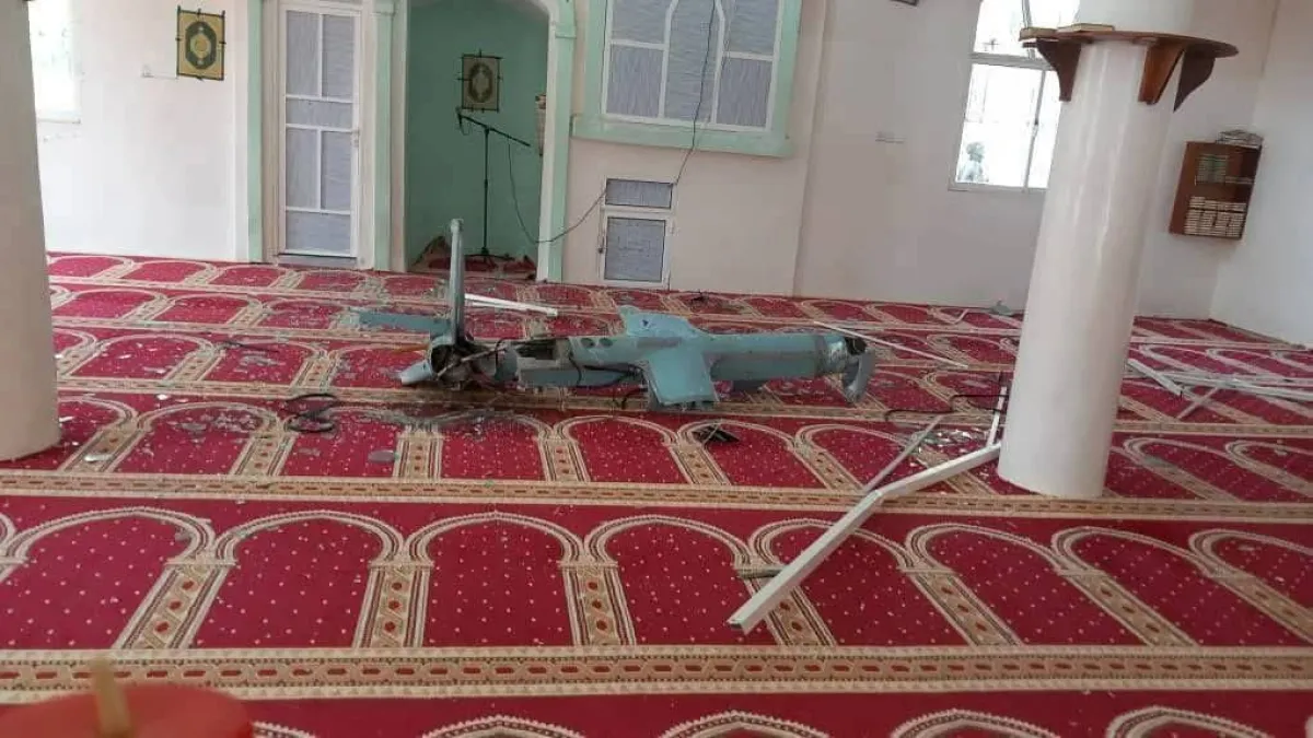 سقوط مسيّرة في أحد مساجد تعز