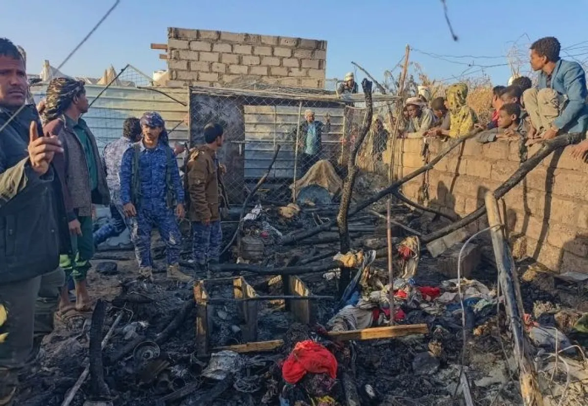 وفاة وإصابة 8 أشخاص بحريق في وكالة توزيع الغاز المنزلي بمأرب